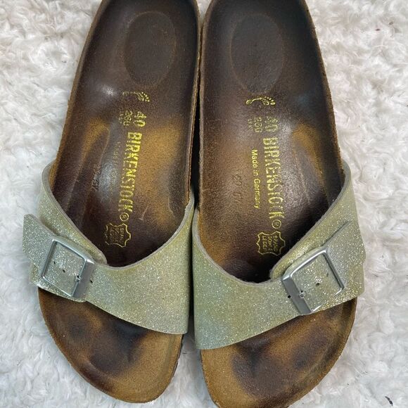Birkenstock Madrid Matte Metallic glitter silver and Gold silver buckle … - Picture 9 of 10